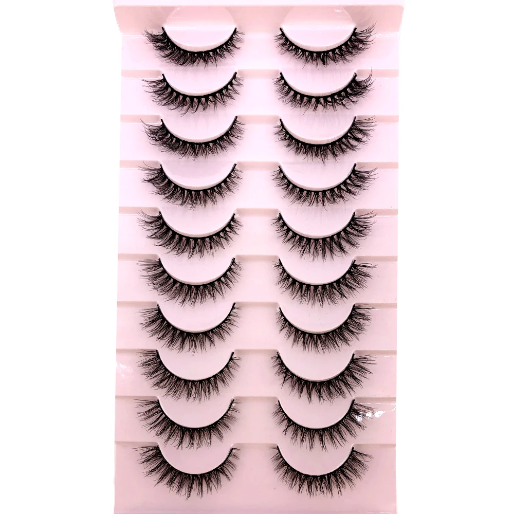 Neue 10 Pairs 3D Faux Nerz Wimpern Natürliche Starke Lange Falsche Wimpern Dramatische Gefälschte Wimpern Make-Up Wimpern Verlängerung Cilios