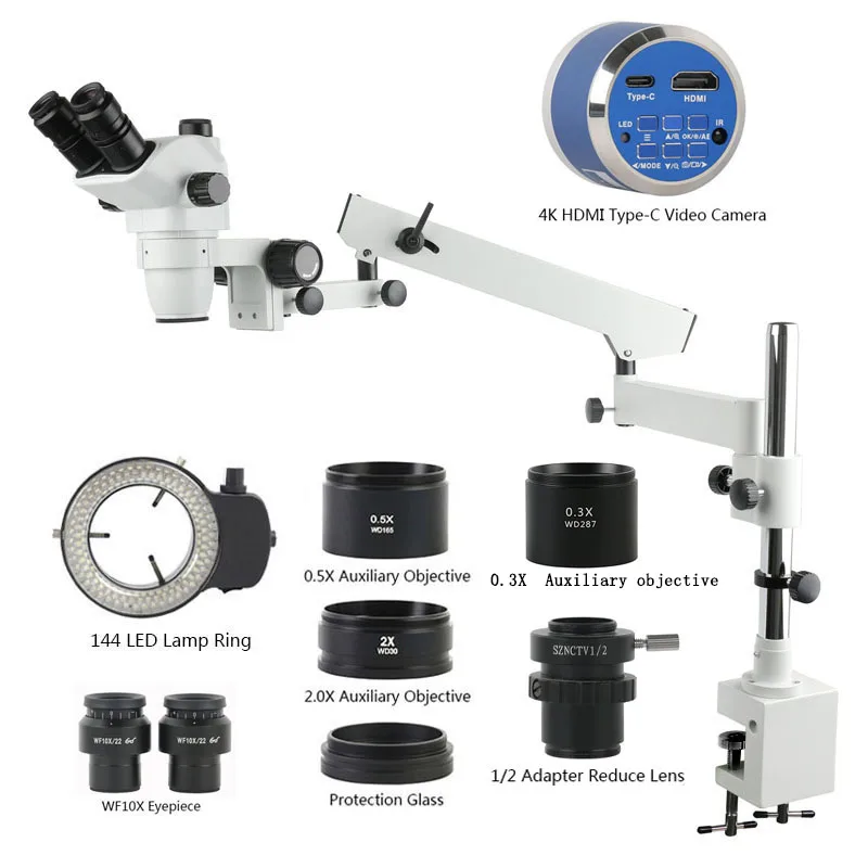 6.7X-45X Continuous Zoom Dental Trinocular Stereo Microscope 4K 48MP HDMI USB Camera Dental Equipment For Endodontic Surgery