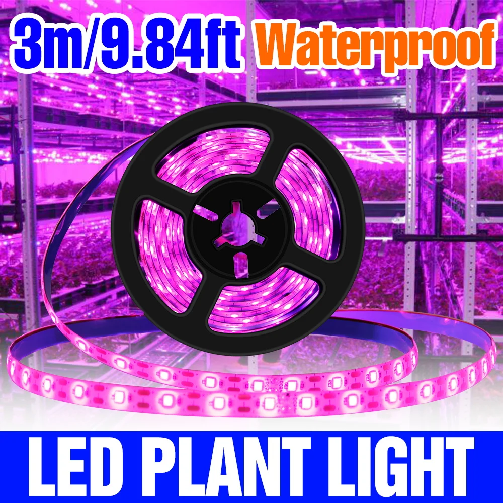 

Светодиодная лента для выращивания растений USB, полный спектр, 5В, для гидропоники, овощей, суккулентов, цветов, дополнительное освещение