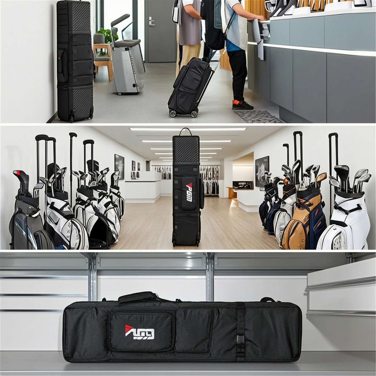 Golf Travel Bag Padded Hard Case Golf Travel Bag Heavy Duty Reinforced for Golfers, Airport, Tournaments view 4
