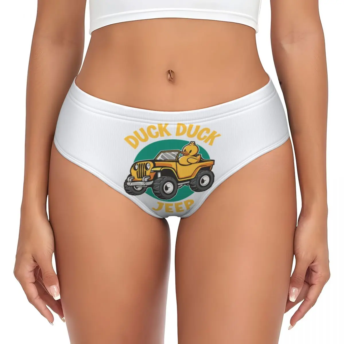 Custom Women Rubber Ducky Jeep Panties Underwear Female Soft Briefs Underpants