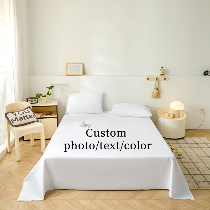

Custom Photo Text Cartoon Flat Sheets Soft Bedding Sheet Anime Bed Sheet for Queen King Twin Size Kids Gift Custom Bed Cover