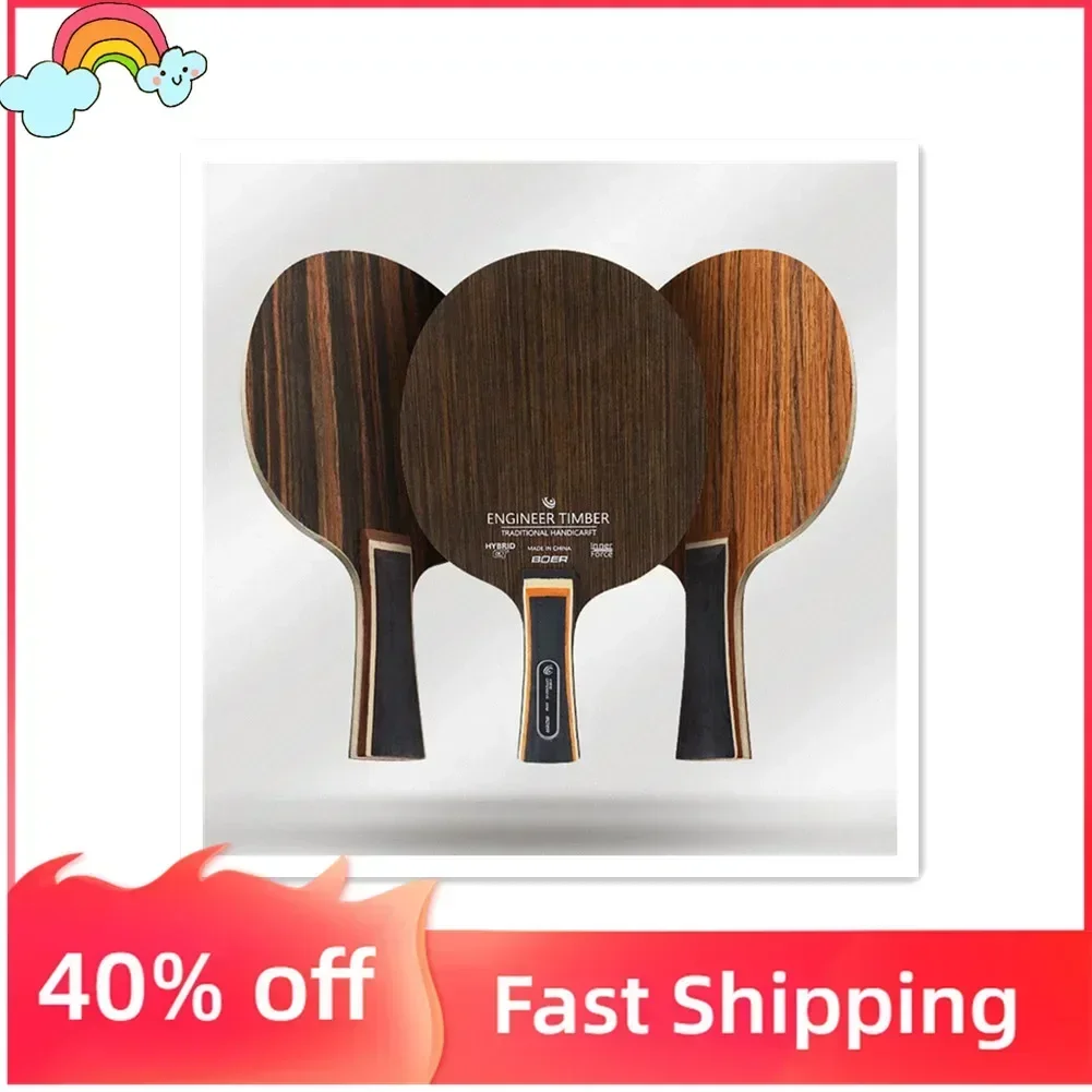 5 Ply Pong Blade Paddle Long Handle Hot Sale New Ebony Dalbergia Table Tennis Racket Bottom Plate Sport Parts