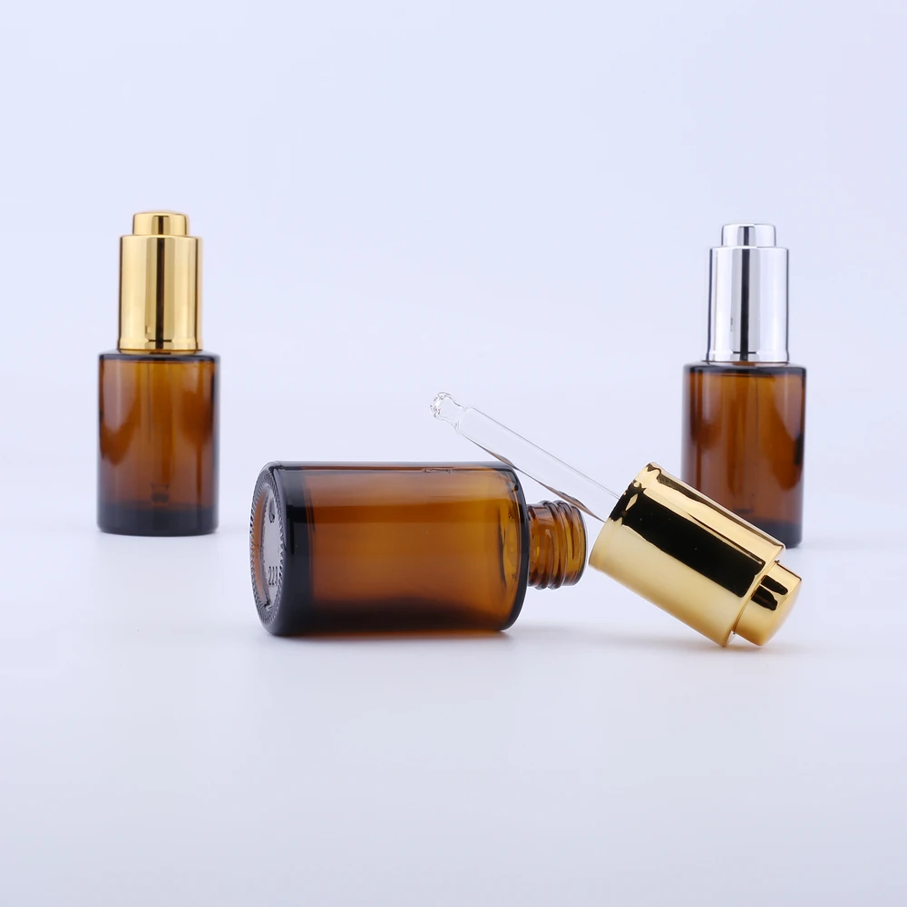 100 unids/lote 30Ml Botella cuentagotas de Vidrio grueso Botella Cristal Envase de embalaje cosmético vacío viales botellas de aceite esencial