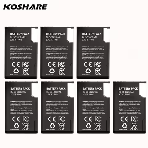 KOSHARE BL-5C Rechargeable Battery For Broadcast radio / Nokia 1100 1110 1200 1208 1280 1600 2600 2700 3100 3110 5130 6230i