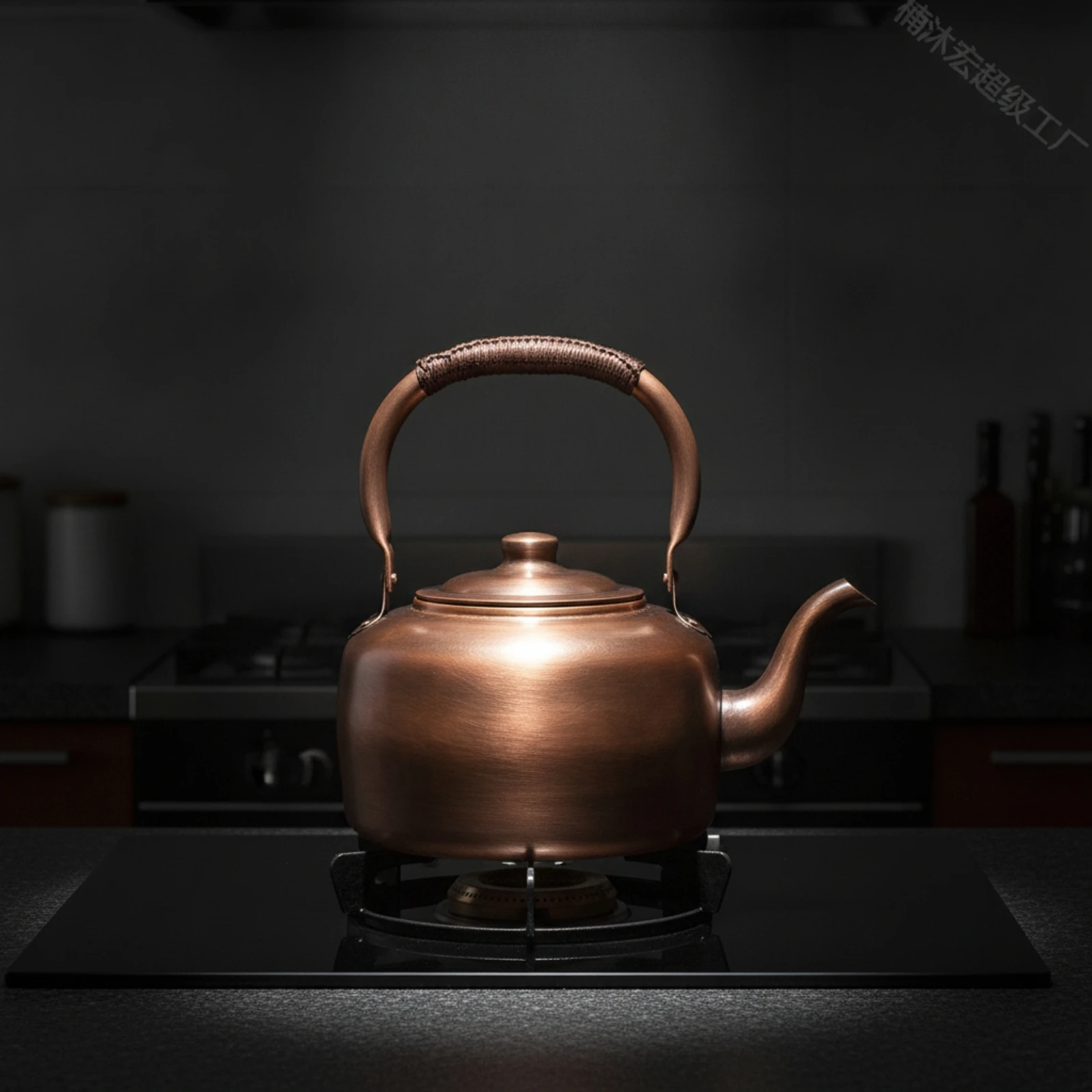 Copper Kettle Stovetop Kettle with Wrapped Handle Copper Teapot Classic Vessel Functional for Tea Lovers, Kitchen