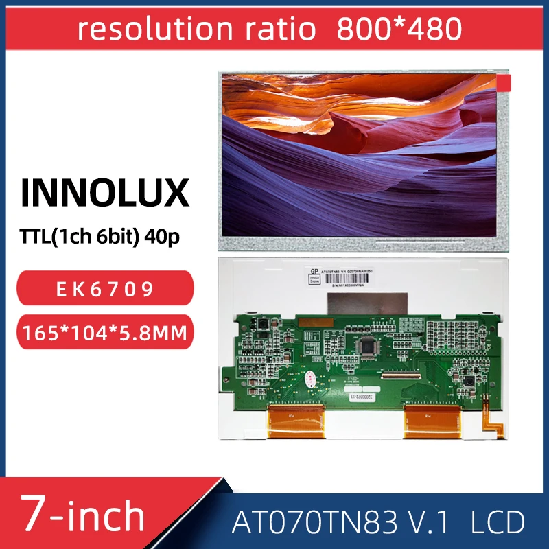 7-inch TTL 40P 800*480 display screen Innolux AT070TN83 V.1 EK6709 LCD screen 4P resistive touch screen