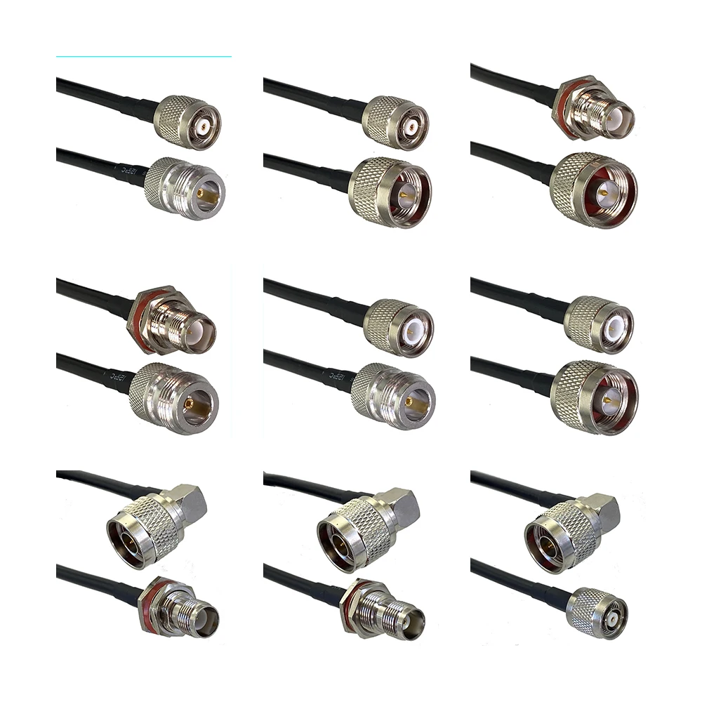 RG58 N to TNC RP TNC Male plug & Female jack Straight & Right Angle RF Jumper pigtail Cable 6inch~30M