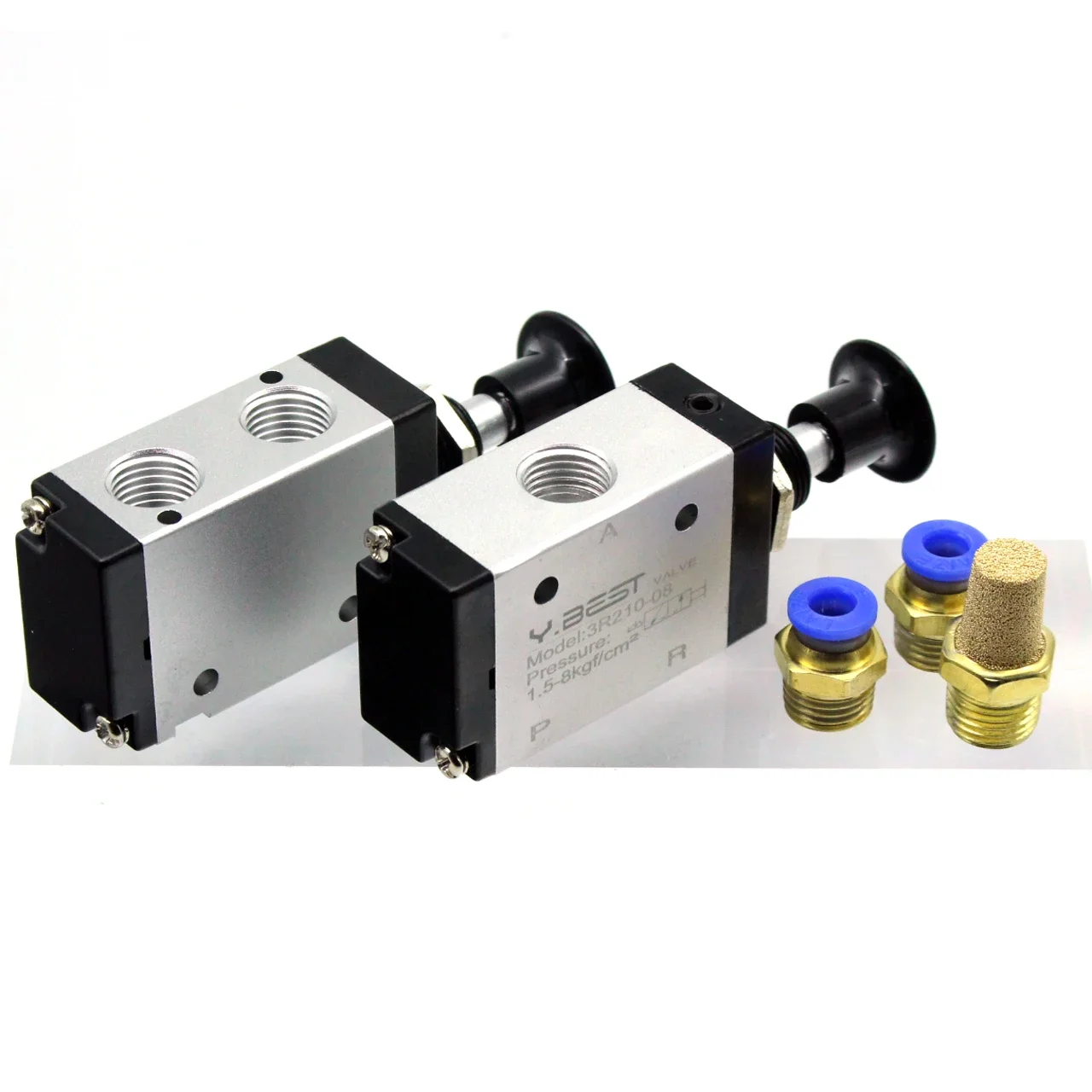 3/2 way Manual control valve Pneumatic hand pull push valve 3R110-06 3R210-08 Port 1/8 1/4 4R310-10 3/8 3R410-15 1/2 with joint
