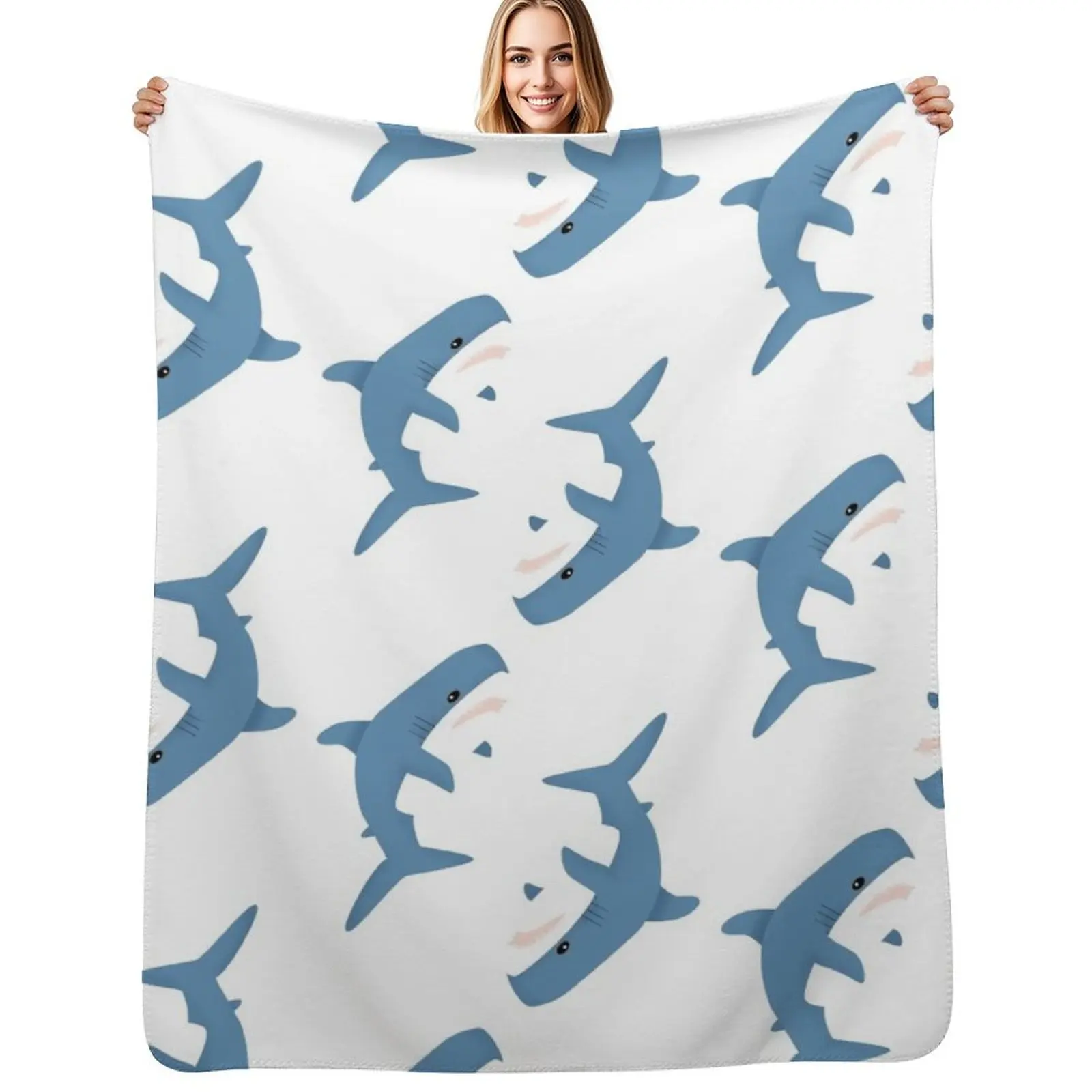 

Blahaj Throw Blanket Portable Lightweight Blanket for Travel Camping