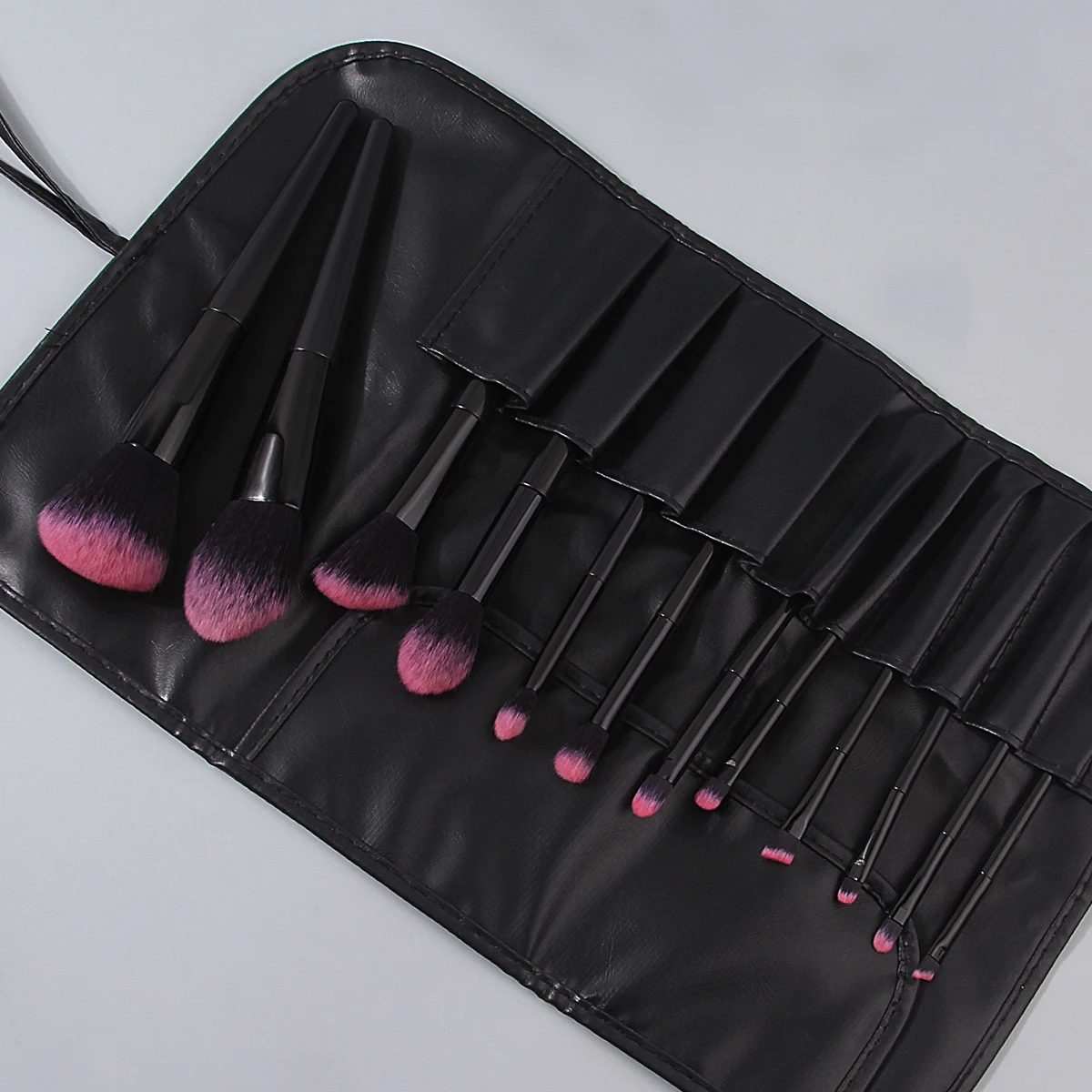 12PCS soft loose powder blush Contour Setting Concealer makeup brush set +1PCS portable makeup brush strap bag