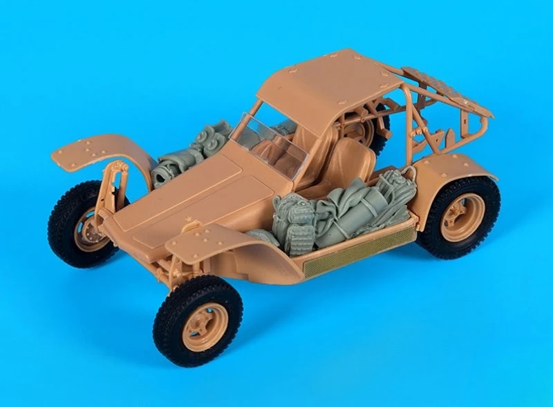 Modelo de resina fundida em escala 1/35, kit montado, conjunto de acessórios Delta Force FAV (sem carro), desmontado e sem pintura