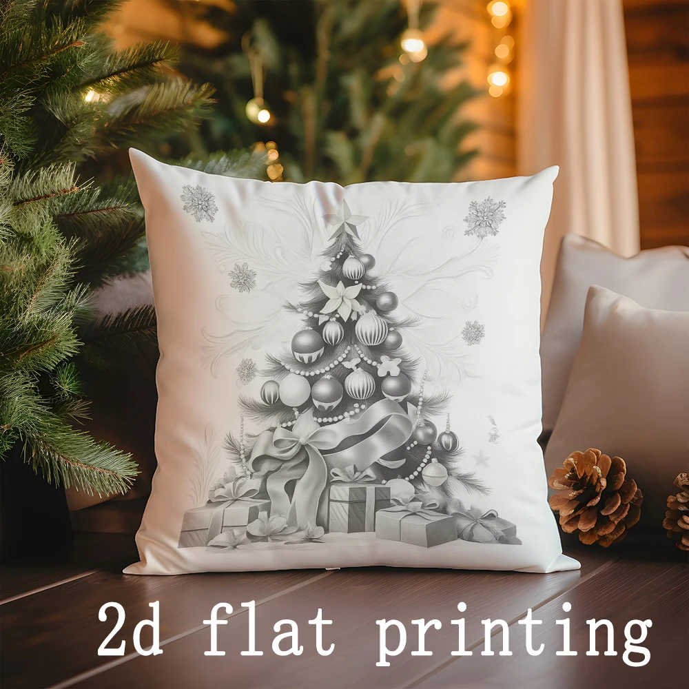 ديكور المنزل أنماط عيد الميلاد تحت عنوان وسادة تغطي نمط غطاء الوسادة مناسبة لغطاء وسادة السيارة غرفة نوم أريكة #3
