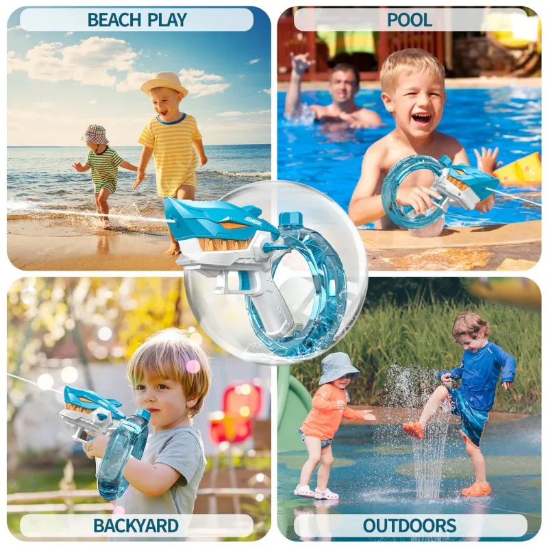 CY053 Electric Continuous Firing Water Gun Shark Automatic Absorption Water Blaster Summer Outdoor Beach Toys