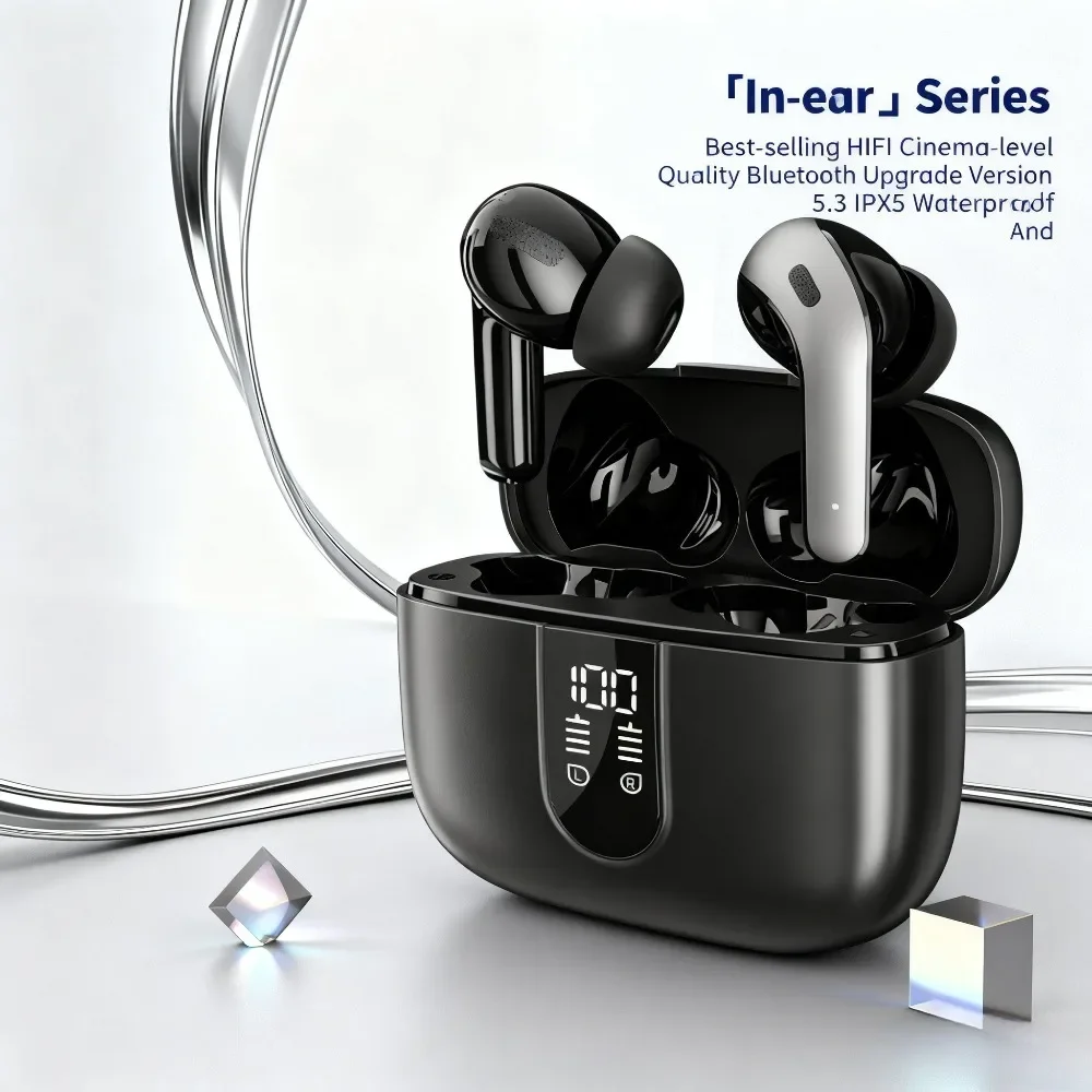 Mini In Ear Wireless Earphones Ultra Long Battery Life HD Sound Quality Comfortable Fit for Business Music Daily Commute Office