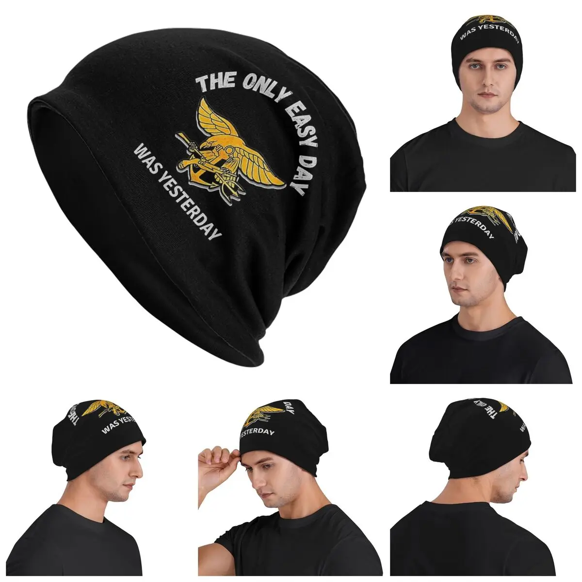 

USA Navy SEALs Warm Knitted Cap Hip Hop Bonnet Hat Autumn Winter Outdoor Beanies Hats for Unisex Adult