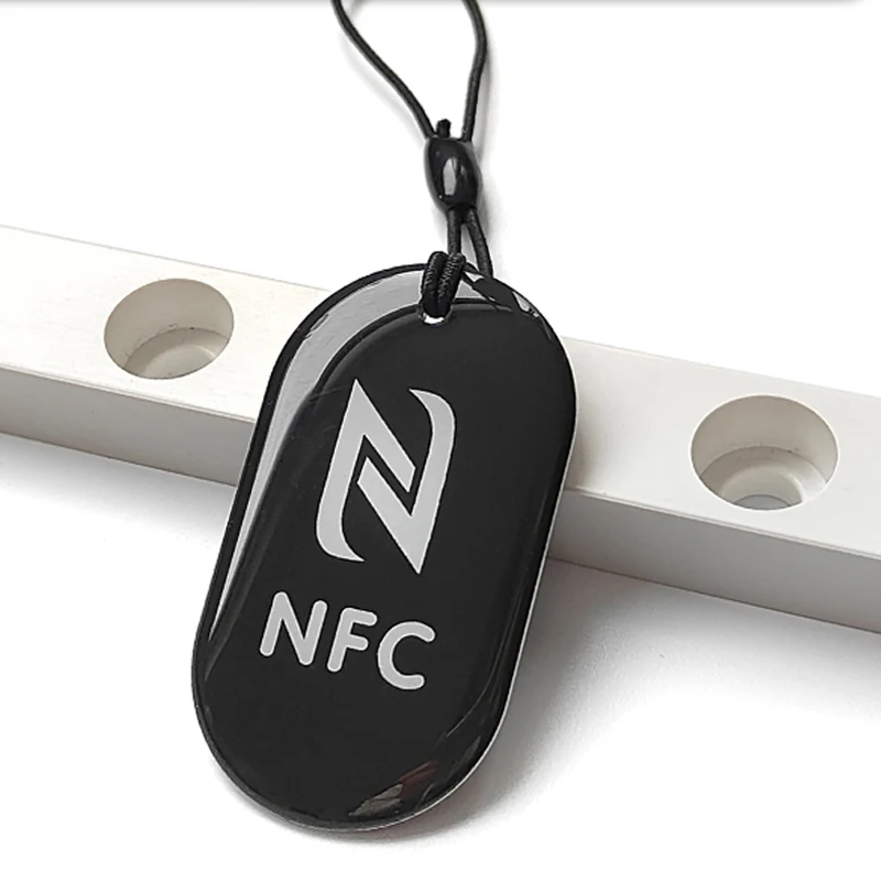 NFC Tags for All NFC Enabled Phones Ntag213 Epoxy RFID Card 13.56MHz Token with Rope Waterproof