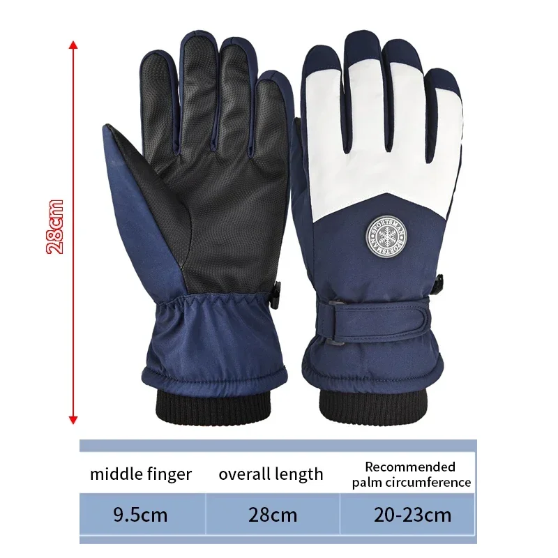 Cold Proof Winter Ski Gloves Outdoor Padded Warm Electric Car Riding Gloves Non-slip Waterproof Touch Screen Gloves for MenWomen