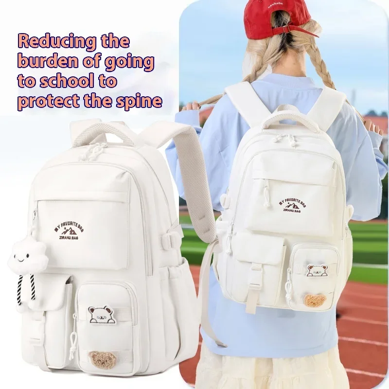 BunnyFly School Backpacks for Girls Teens Elementary Middle Large Capacity Bookbag with Many Pockets for Travel and School