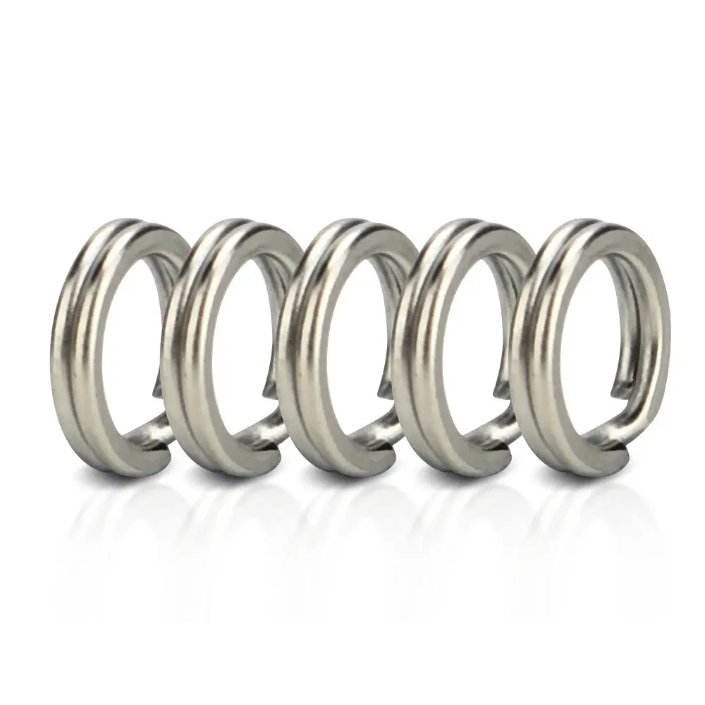 100PCS Split Rings Fishing Stainless Steel Lure Rings Saltwater Terminal Tackles Split Rings Fishing Connectors Snap Rings