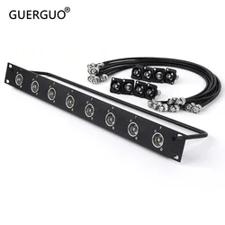 Rack Patch Panel 8 Way BNC Chassis Connector 1U Flight Case Mount,RG58 BNC Male to Male Plug RF Coax Pigtail Jumper 50ohm Cable