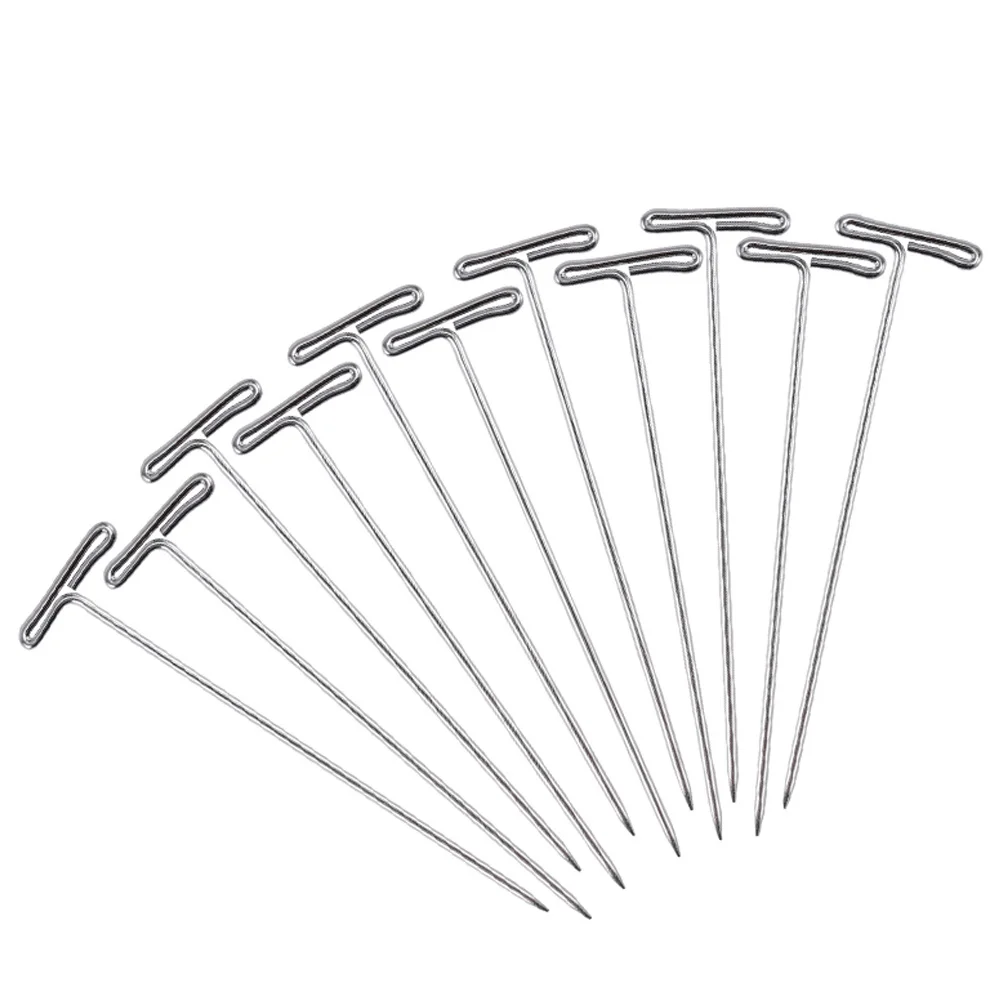 100 個シルバー T ピン 1.12 ミリメートル直径 14 ミリメートルヘッド幅クラフト T ピン固定編み物アクセサリーディスプレイボード縫製用