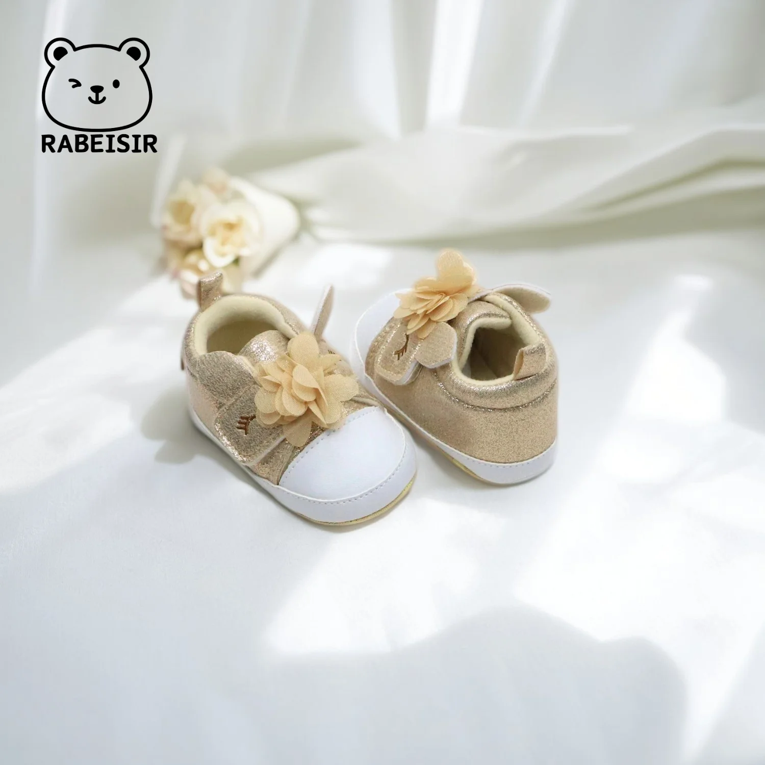 أحذية RABEISIR للأطفال، أحذية الأميرة، أحذية المشي للأطفال من عمر 6 إلى 12 إلى 18 شهرًا، نعل ناعم قابل للتنفس