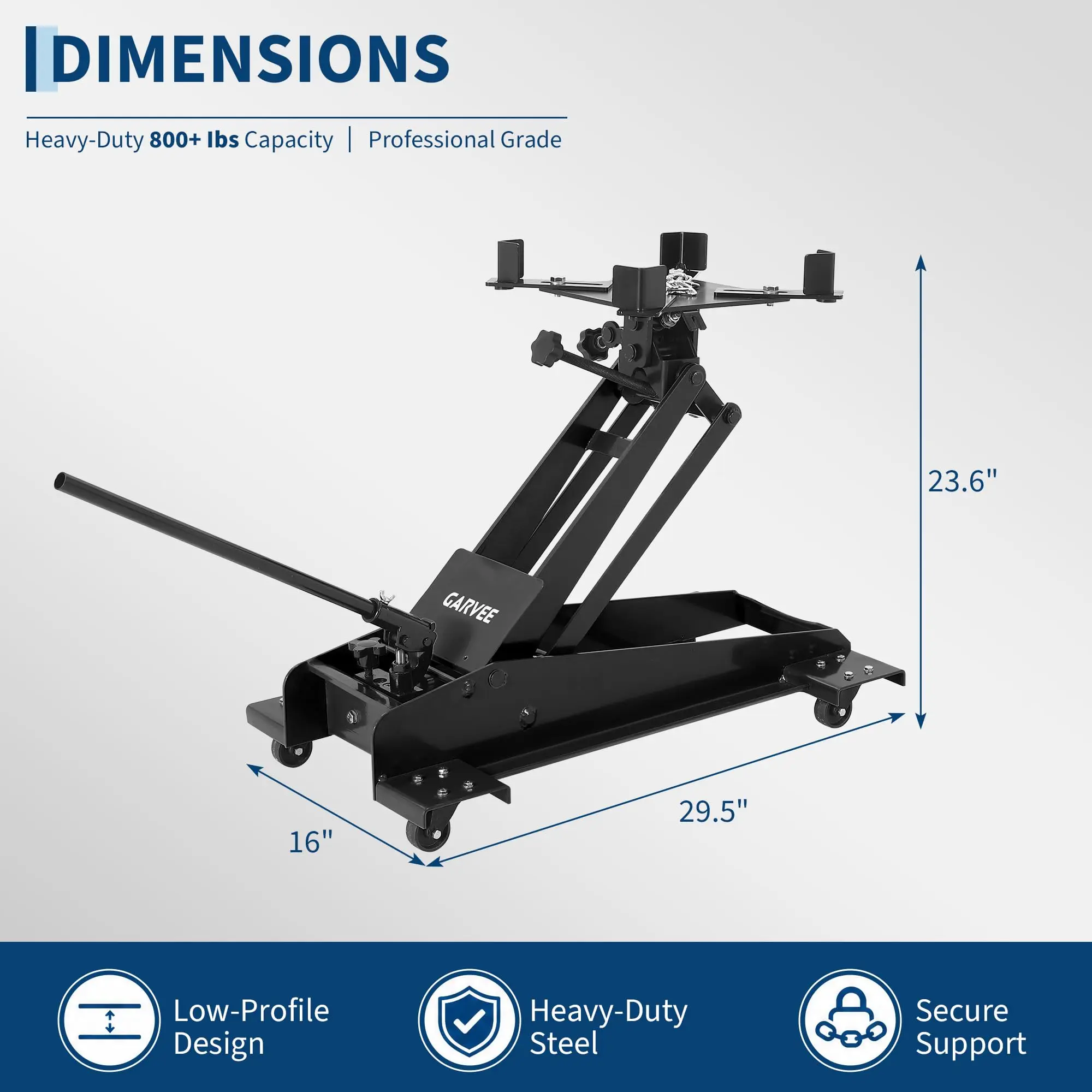 1000 Lb Low Profile Adjustable Hydraulic Transmission Jack