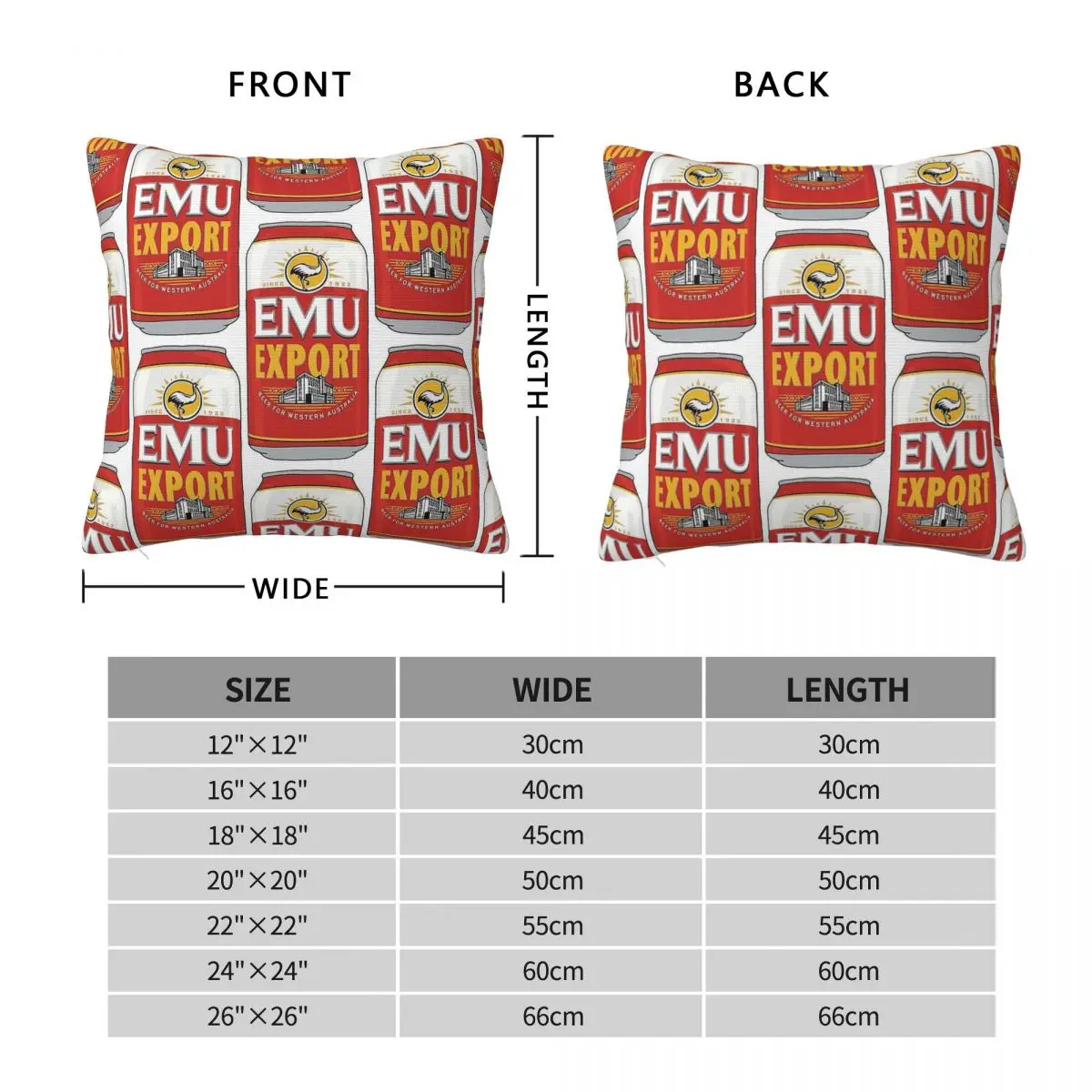 Hand Drawn Emu Export Can Pillowcase Polyester Linen Velvet Creative Zip Decorative Home Cushion Cover