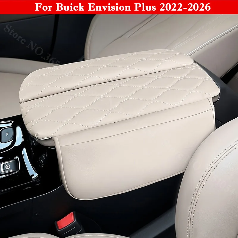 For Buick Envision Plus 2022-2026 Car Armrest Box Cushion Comfortable Leather Center Console Box Cover Anti Scratch Protect Pad