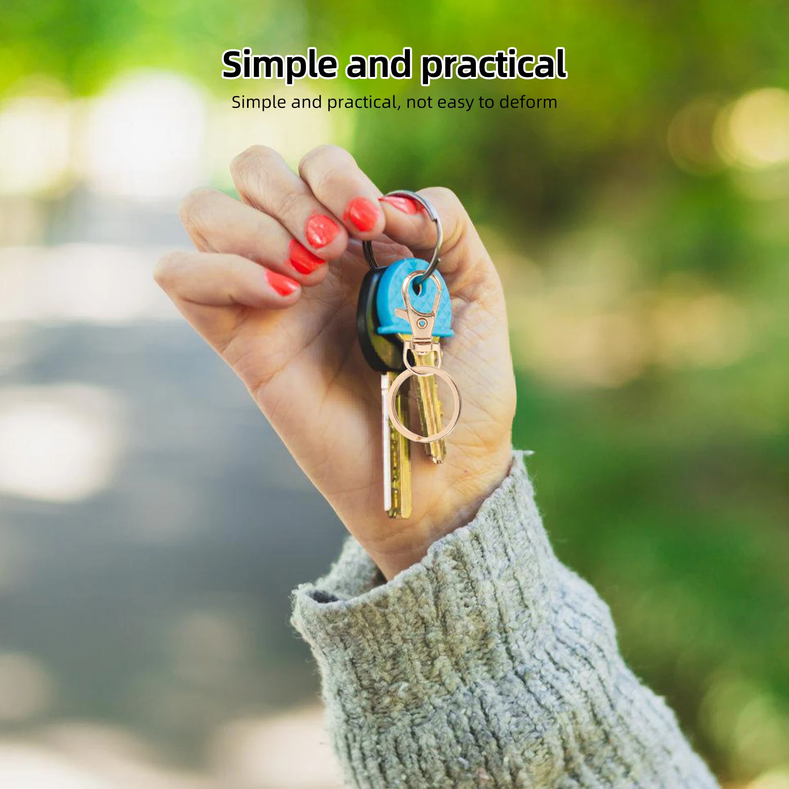 

60pcs Dog Ring Zinc Metal Keychain Alloy Buckles Rings Lanyard Carabiner Jump Metal Creative Keychain Sturdy Safe Holder