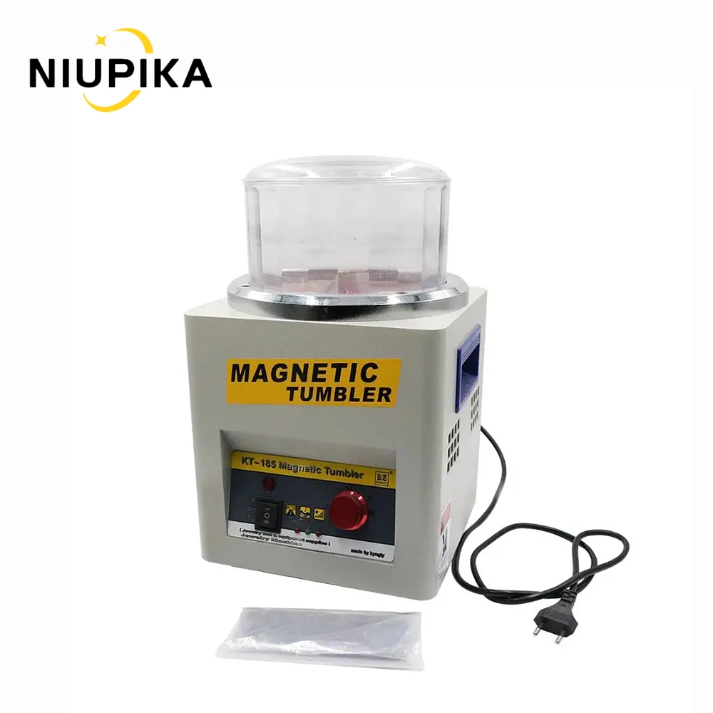 

NIUPIKA KT-185 Magnetic Tumbler Polishing Machine with Adjustable Speed for Jewelry Polisher Finishing 220V/110V