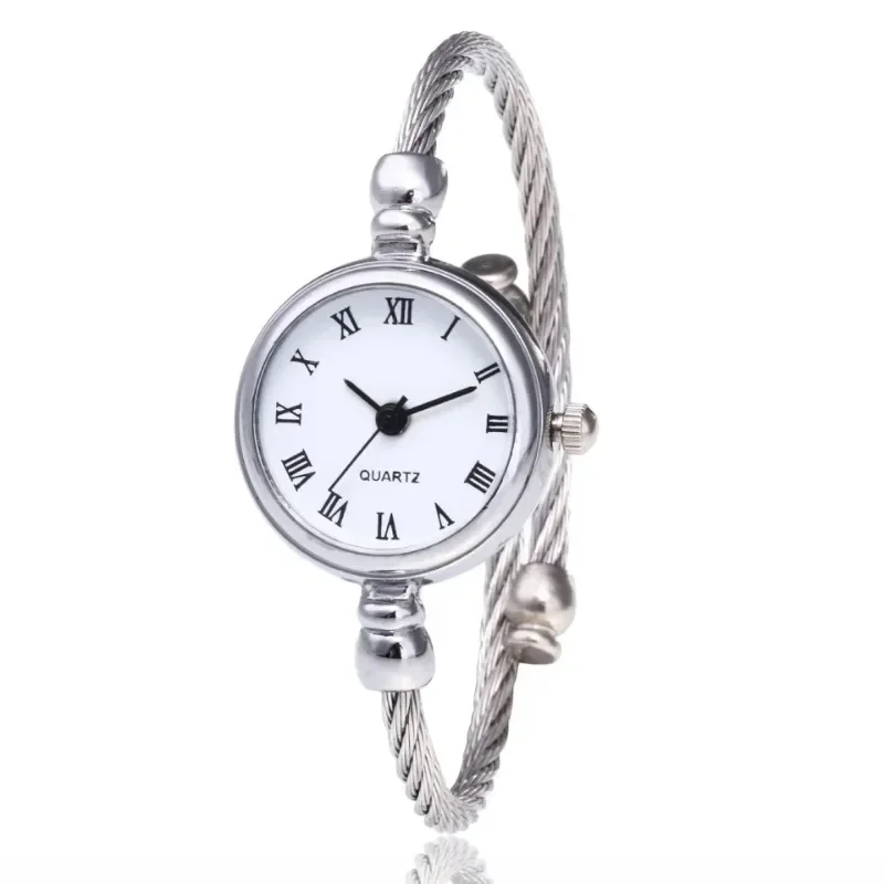 Women Watches Small Gold Bangle Bracelet Watch Stainless Steel Retro Ladies Quartz Wristwatch Fashion Casual Thin Chain Watches