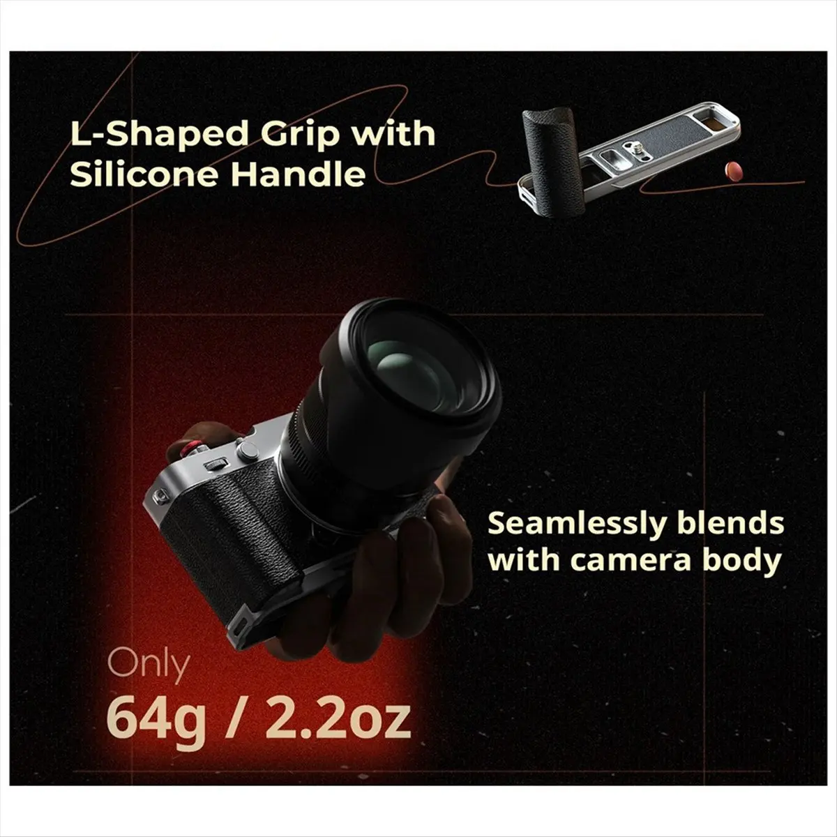 

Для X-E5 L-образная монтажная пластина с силиконовой ручкой для камеры X-E5 с кнопкой спуска затвора A