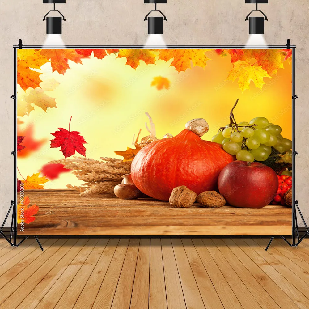 Nitree Halloween Background Autumn Pumpkin Farm Haystack Fallen Leaves Baby Photography Studio Prop Background  NG-01