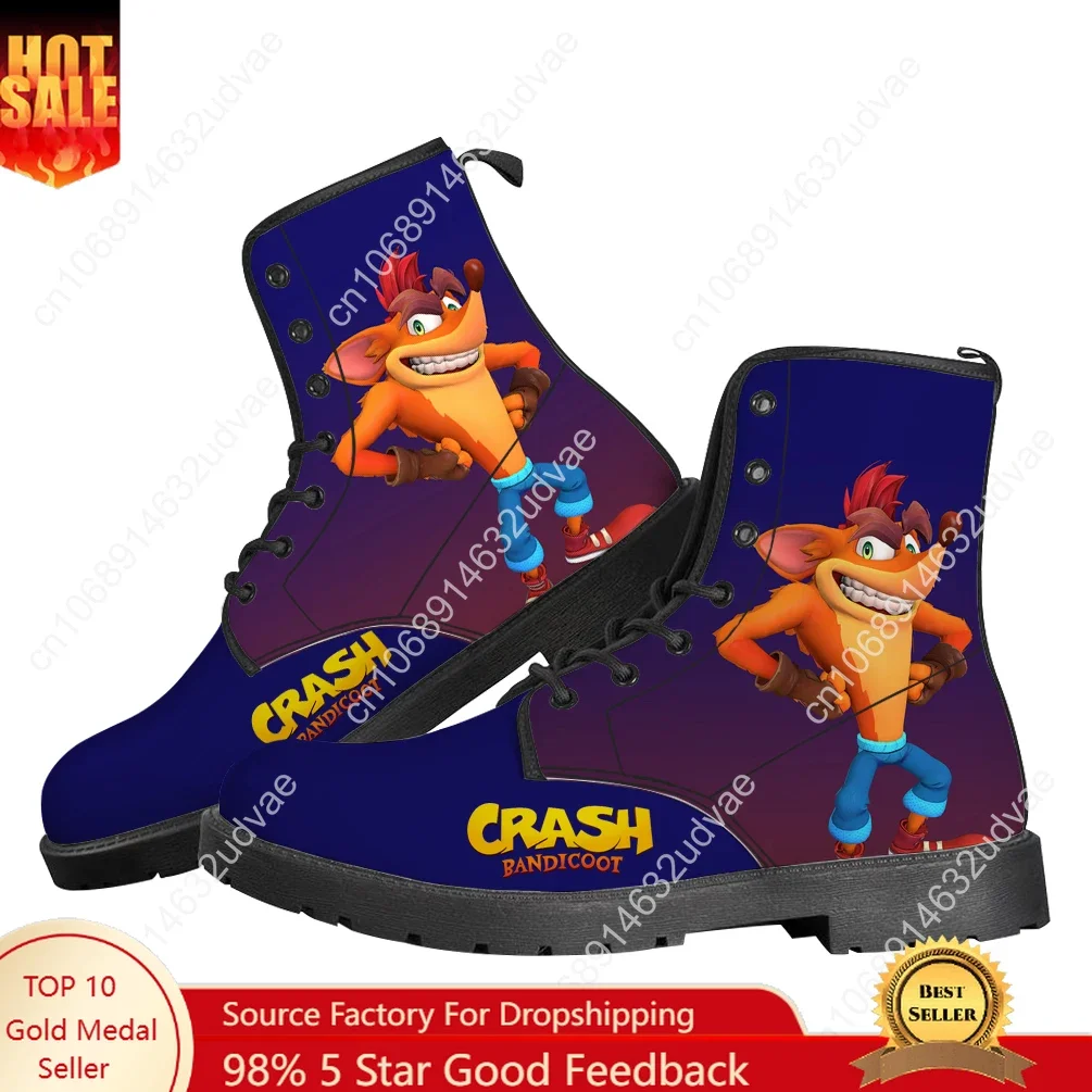 

Ботинки Crash Bandicoot, мужская и женская обувь для подростков, повседневные ботинки, уличная легкая обувь высокого качества с принтом пары по запросу, обувь на заказ