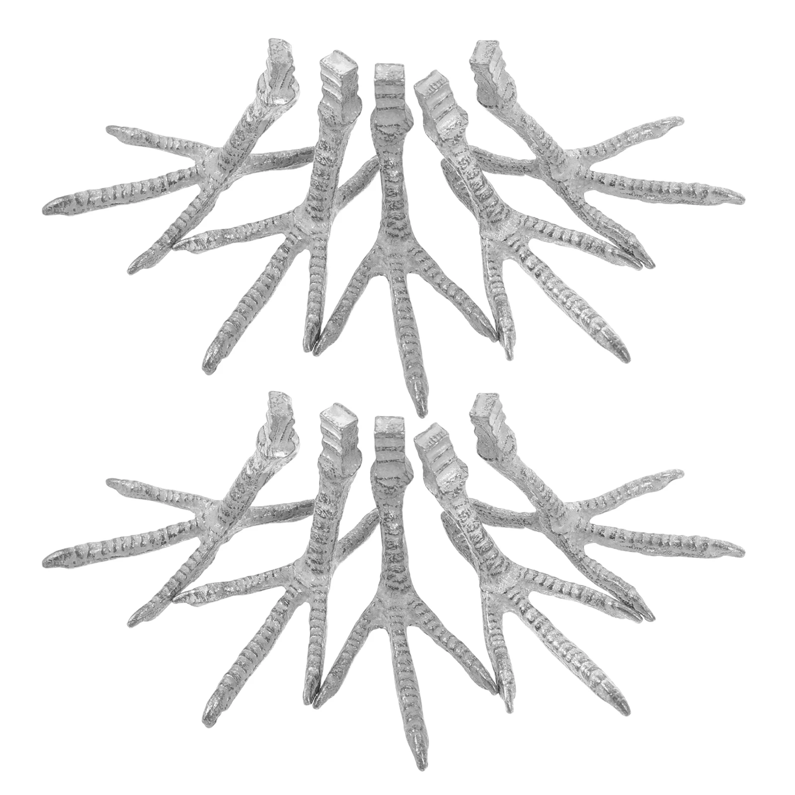 

10pcs Bird Feet For Statues Realistic Iron Parrot Claw For Crafts Diy Decoration Simulation Animal Foot Ornament