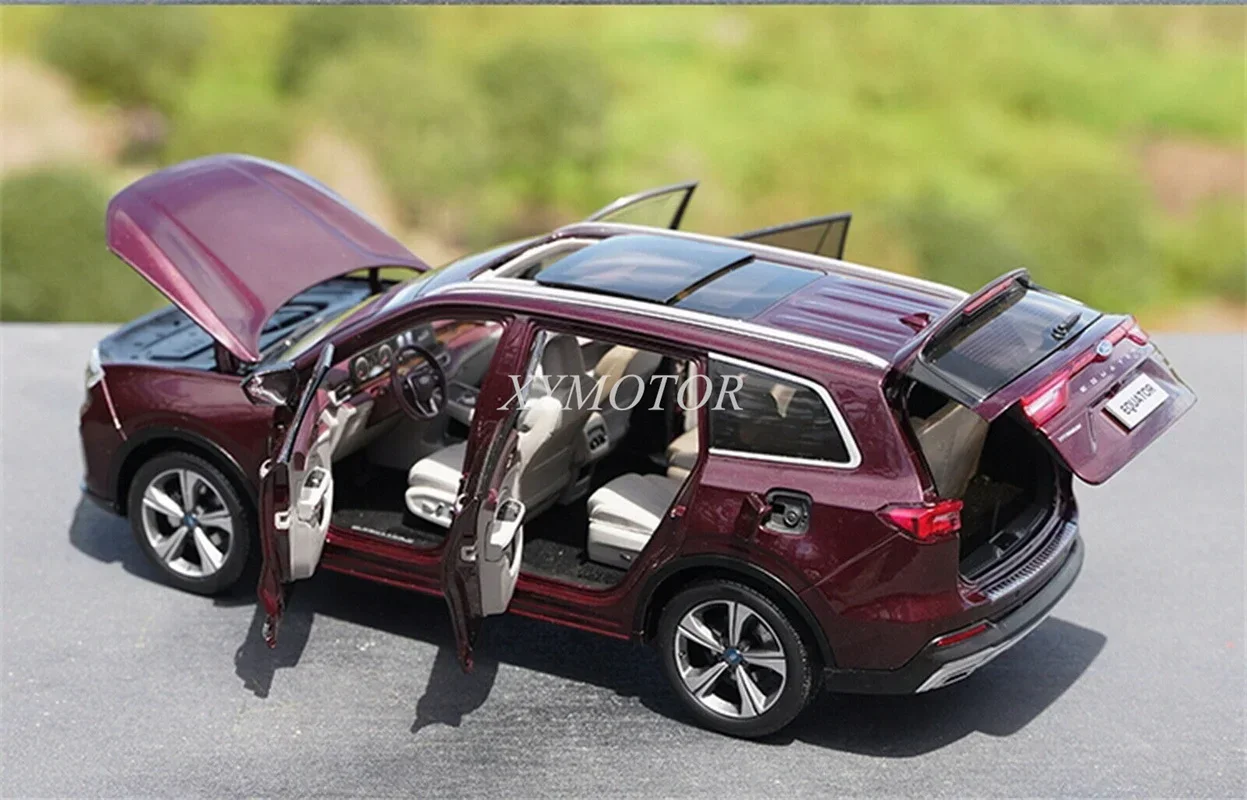 Ford Equator SUV Diecast Car Model, ornamentos roxos, Display Toys, Hobby Presentes, Coleção, 1:18