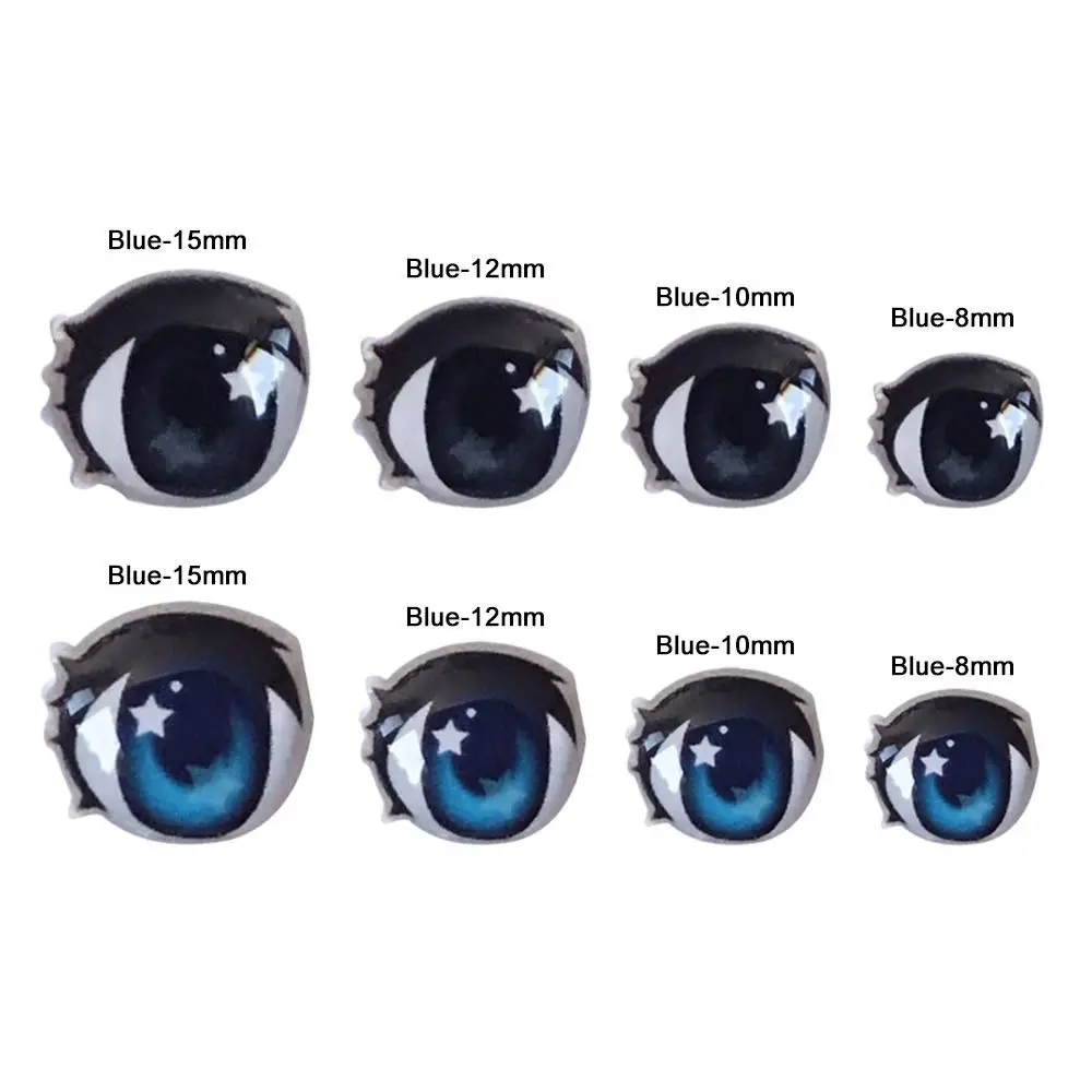New rabbit Cartoon Eyes Stickers Glass crystal Decals Anime Figurine Stars 8/10/12/15mm Face Organ Paster