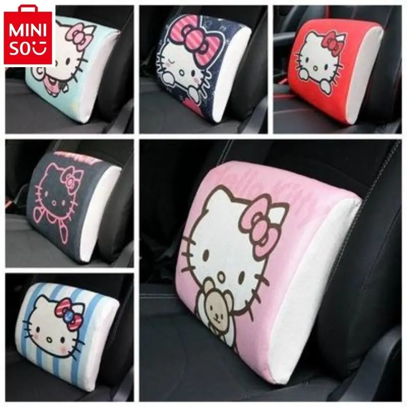 

MINISO Automotive High Quality Memory Cotton Waist Support Women's Cartoon Hello Kitty Seat Cushion Accessories