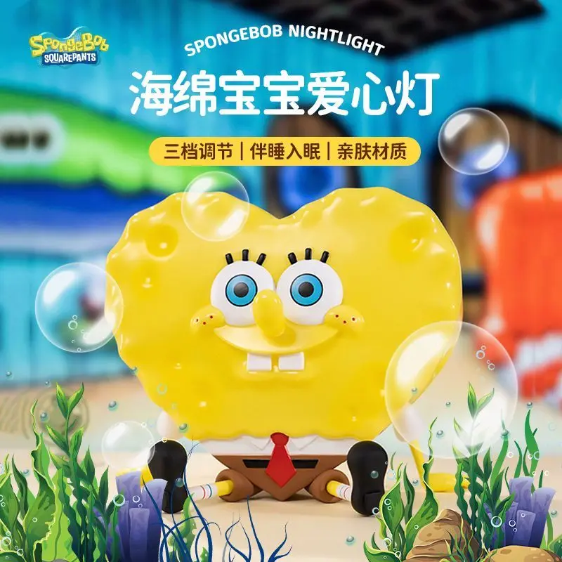 Cute Cartoon Kawaii Spongebob Squarepants Night Light Creative Cartoon Children's Bedroom Bedside Lamp Gift Toy