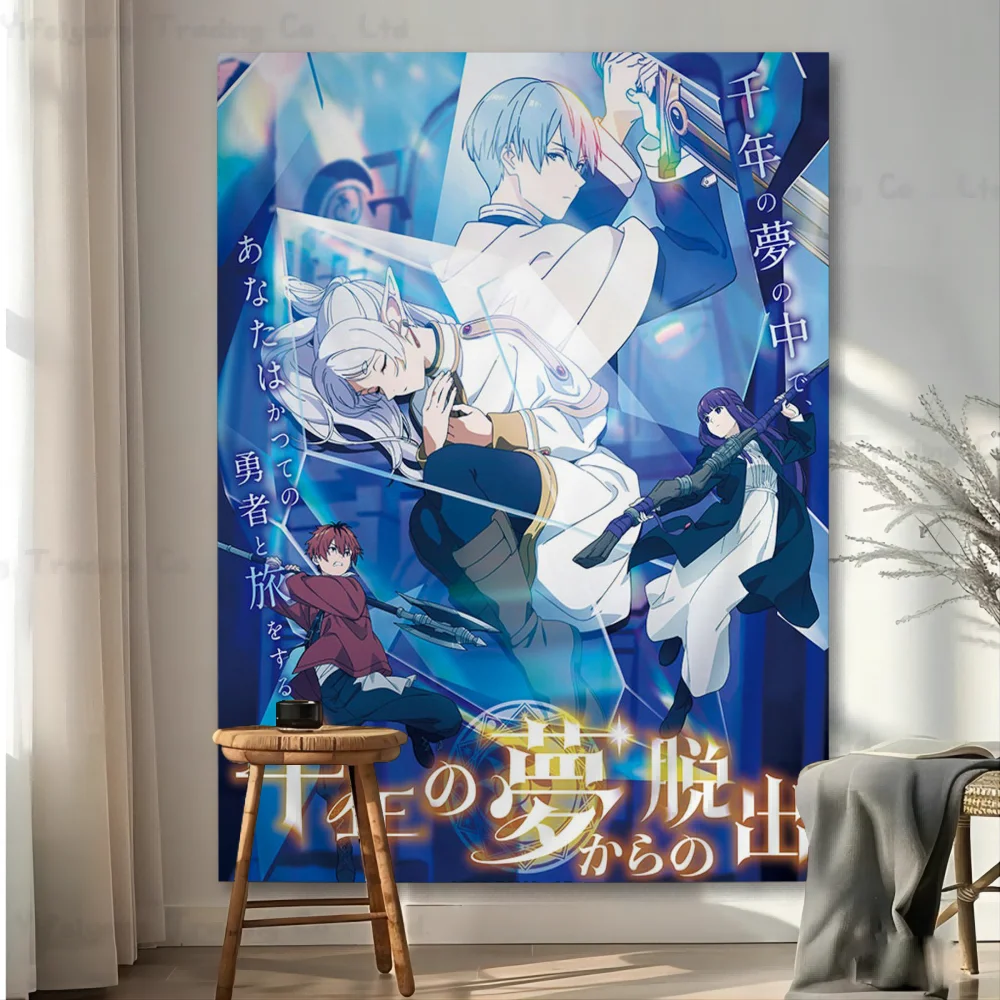 Frieren Anime Girl Anime Tapestry Hanging Tarot Hippie Wall Rugs Dorm Home Decor