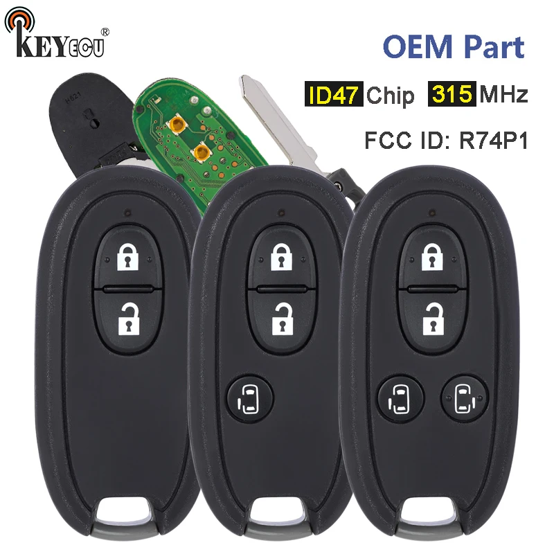 

KEYECU 315MHz ID47 Chip R74P1 Original Smart Remote Key Fob for Suzuki Alto Wagon R Every Palette Spcia Solio Hustler Mitsubishi