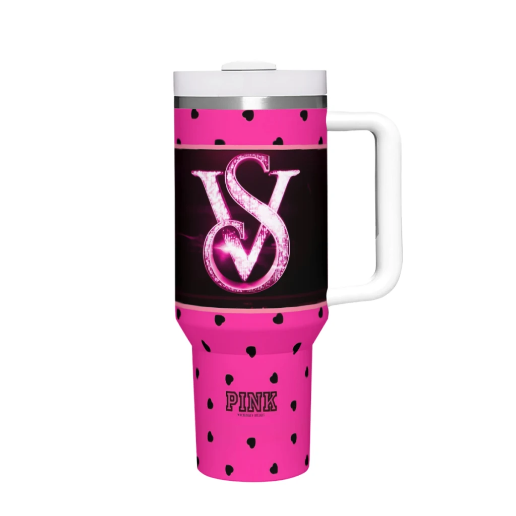 

Pink-Like-V-ictoria-S-ecret-Style 40 Oz Ultimate Tumbler with Handle and Straw Vacuum Insulated Tumbler