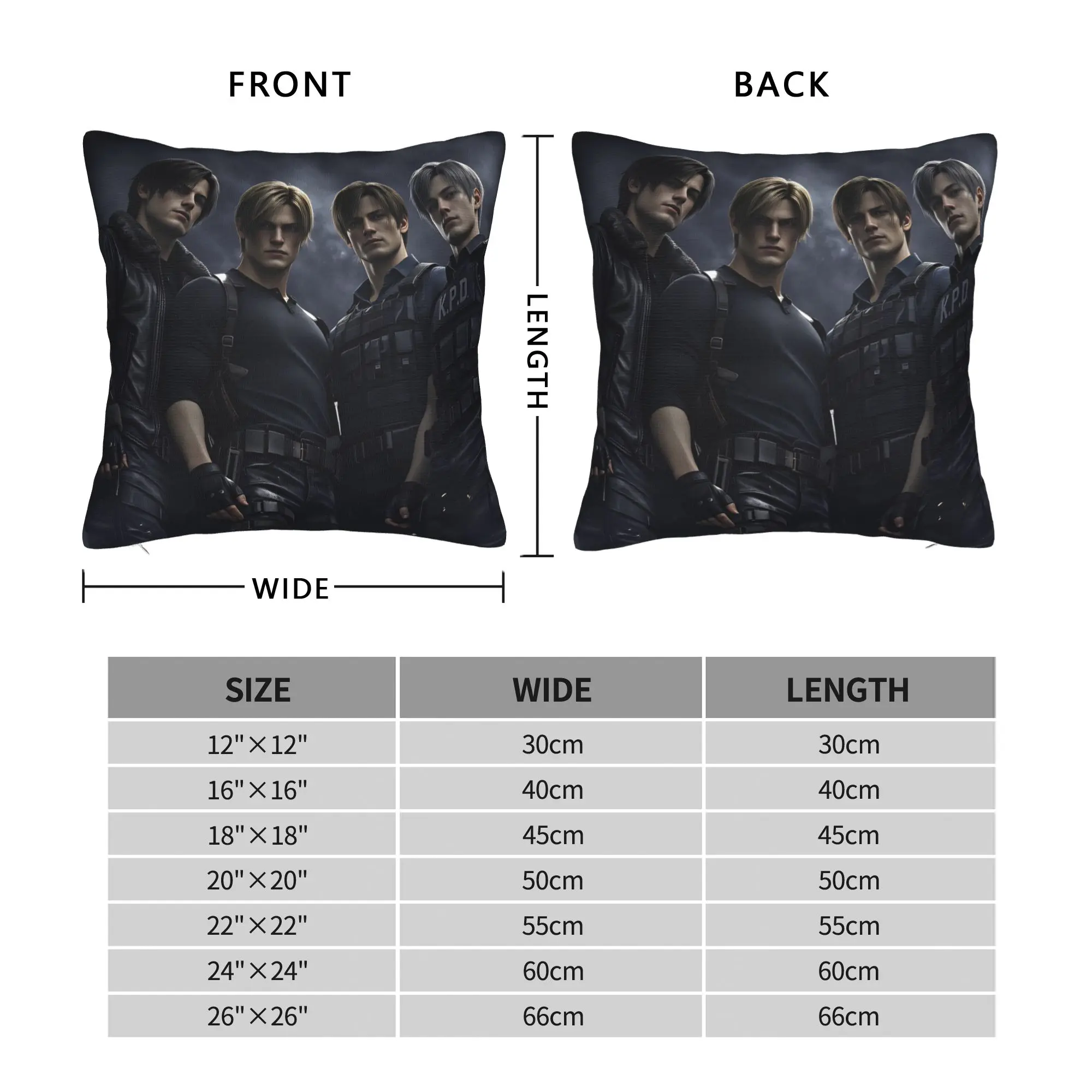 Leon Kennedy Pillow Cover  Retro Trendy Pillow Case For Sofa Car Home Decor Comfy Cushion Cover Gift Idea