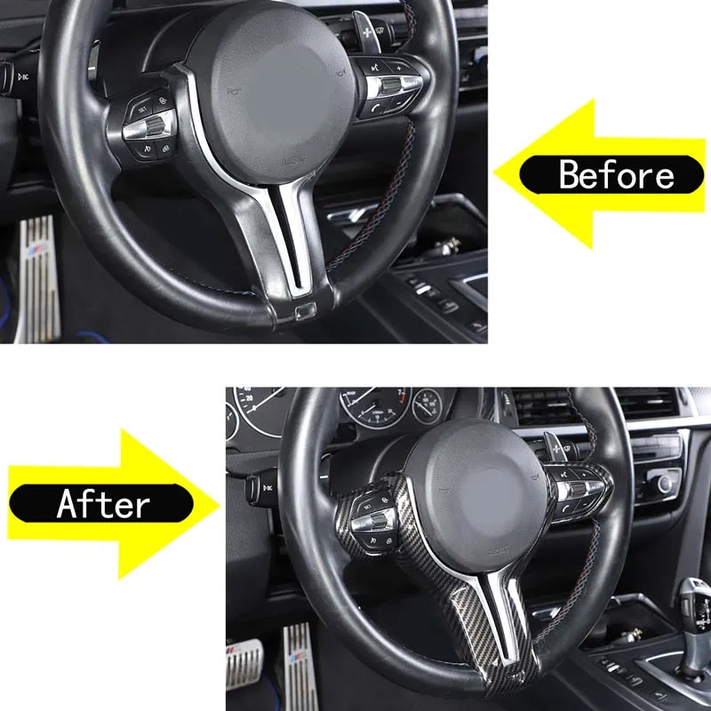 For BMW M Sport 1 2 3 4 Series X2 F20 F21 F32 F33 F06 F12 ABS Carbon Car Steering Wheel Button Frame Trim Cover Car Accessories