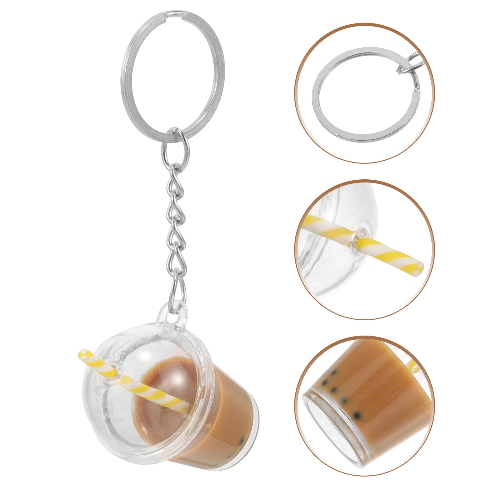 

Milk Tea Keychain Cute Kawaii Hanging Pendant for Women Purse Charm Metal Car Keyring Backpack Accessories Bubble Tea Gifts
