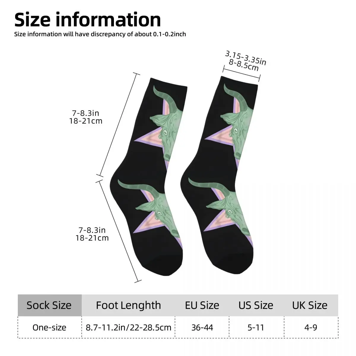 Gothic Baphomet Goat Head Satanic Pentacle Star Pastel Unisex Winter Socks Windproof Happy Socks street style Crazy Sock