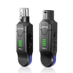 JOYO MW-2 Wireless Microphone System 2.4G Dynamic/Phantom-Powered Condenser Mic Adapter Wireless Microphone Transmitter Receiver