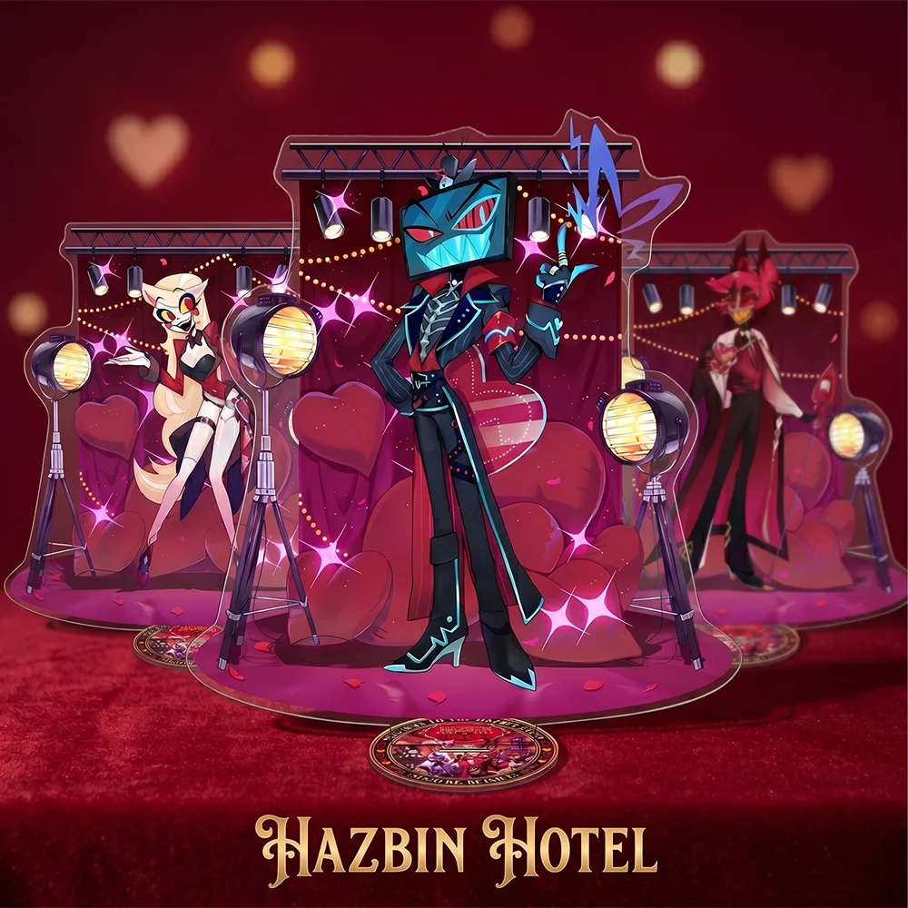 Porte-clés en acrylique Hazbin Hotel 15CM, figurines anime Alastor Vox Charlie Morningstar, toutes les collections de personnages, cadeaux